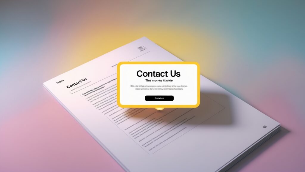 document displaying a simple "Contact Us" pop-up notification in the center of the image.