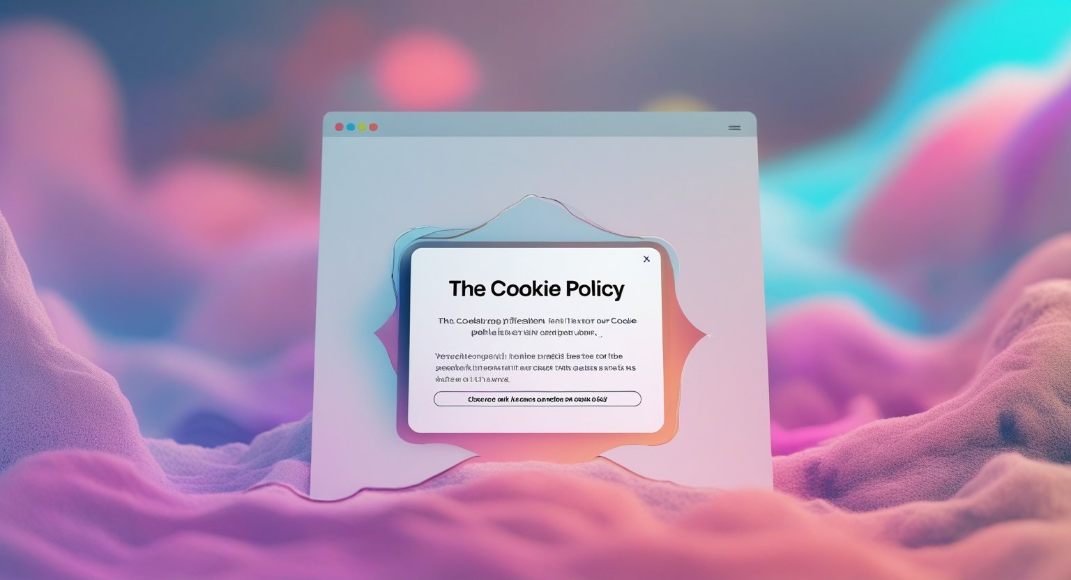A simple pop-up notification about the cookie policy.