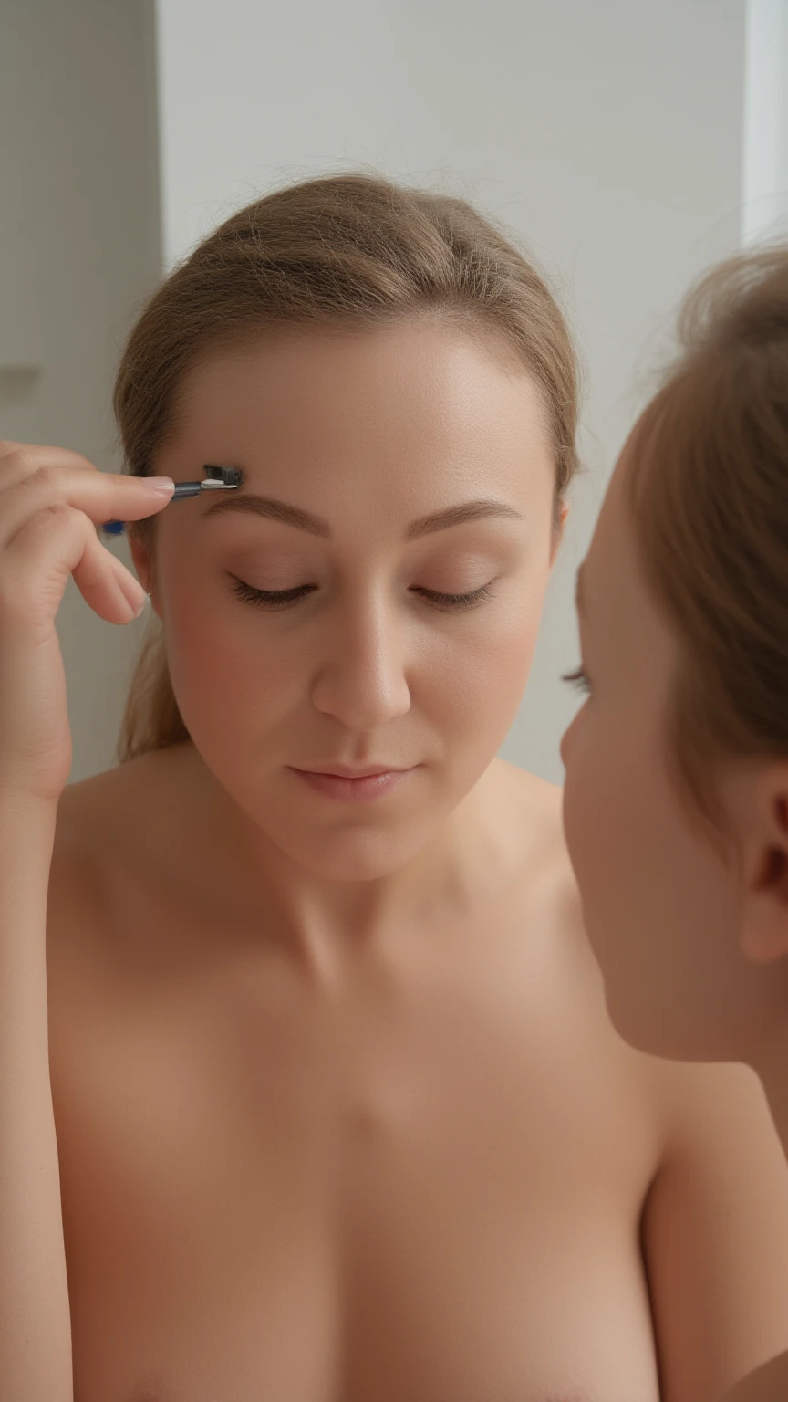 Texto Alternativo: sobrancelhas perfeitas em casa em 3 passos sendo modeladas com pinça.