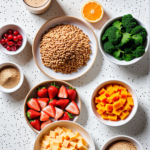 Tendências alimentares 2026 com alimentos ricos em fibras e opções funcionais.