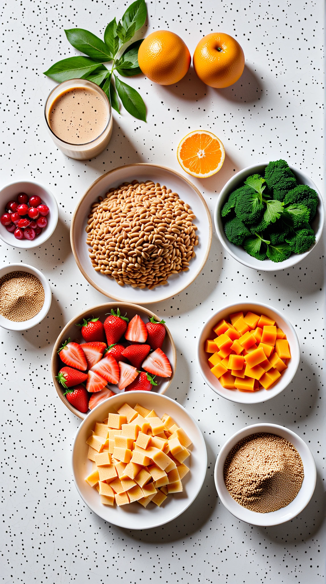 Tendências alimentares 2026 com alimentos ricos em fibras e opções funcionais.