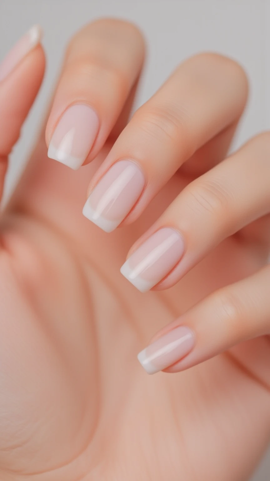 Glass nails com acabamento translúcido e brilho efeito vidro nas unhas.