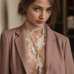 Lingerie street style com blazer oversized e saia transparente em noite chique.