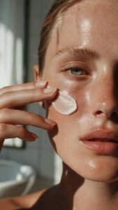 Ceramidas reparando a barreira da pele com hidratação e conforto.