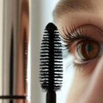 Cílios mais longos com escova mini em close beauty natural.