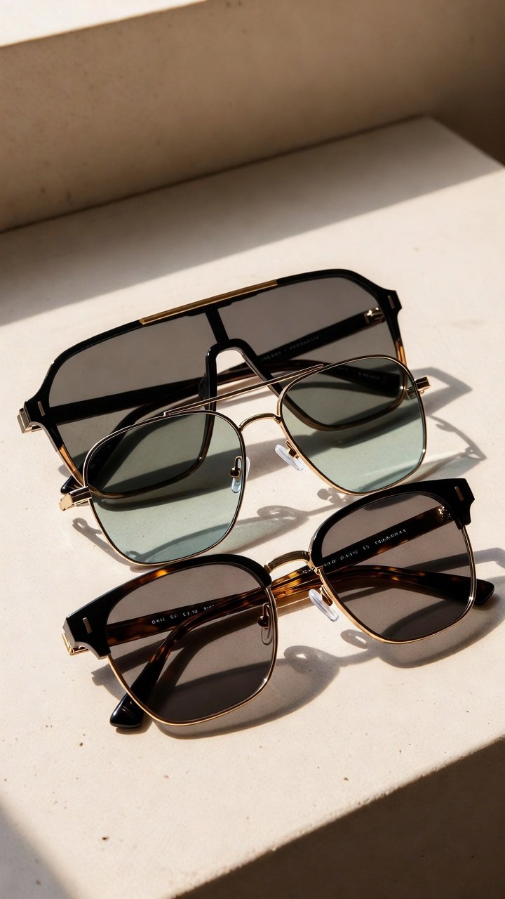 Óculos 2026 com modelos oversized, shield e araminho 90s.