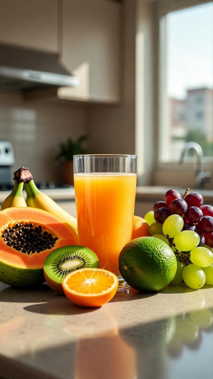 Frutas da época em combinações saudáveis para sucos naturais.